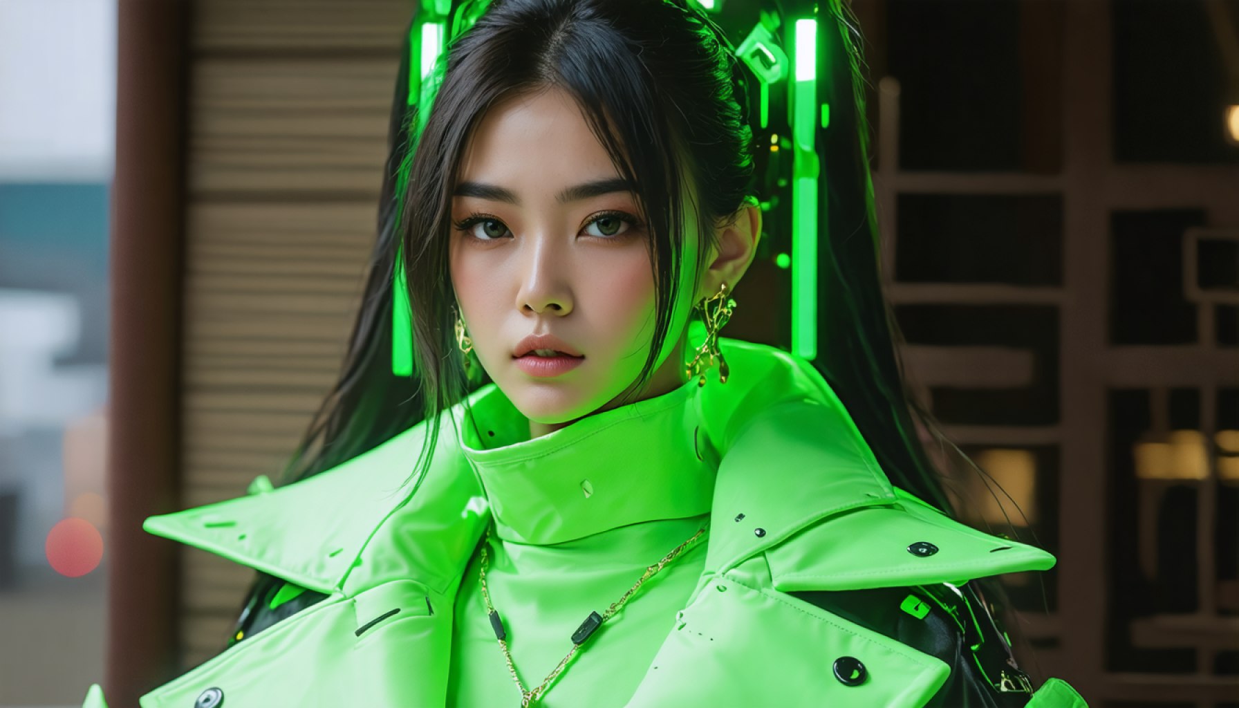 Ravishing in Green: Yuchami Stuns Followers with Bold Fashion Statement